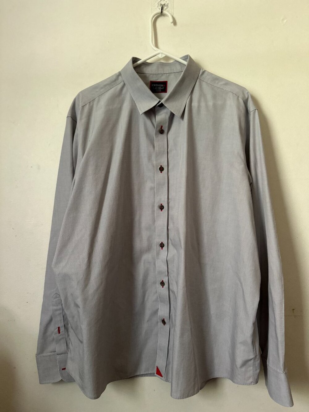 UNTUCKit XXL Relaxed Fit Rubicon Wrinkle-Free Button Down Shirt Grey